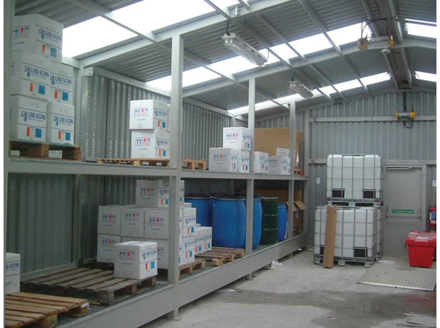chemical storage interior